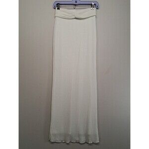 Princess Polly White Ribbed Knit Strapless Maxi Dress Women's Size 2